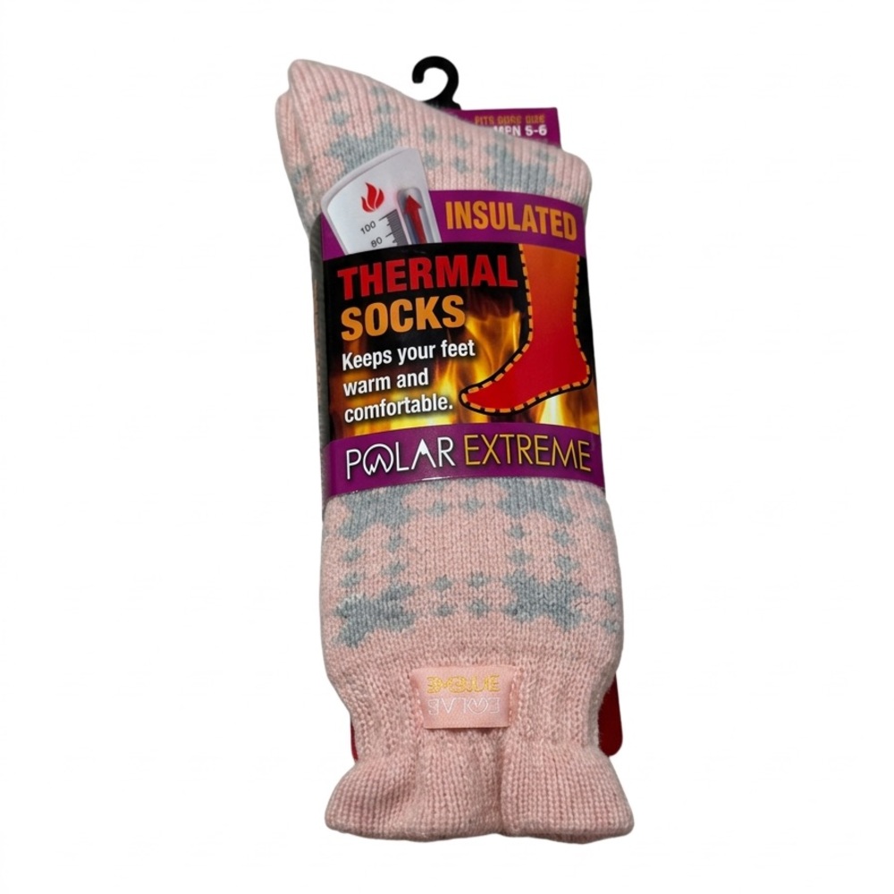 Polar Extreme Insulated Pink Thermal Socks 1 Pair